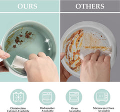SPUNKYJUNKY cuencos cerámicos dos-en-uno para comida y agua, fomentando hábitos de alimentación.