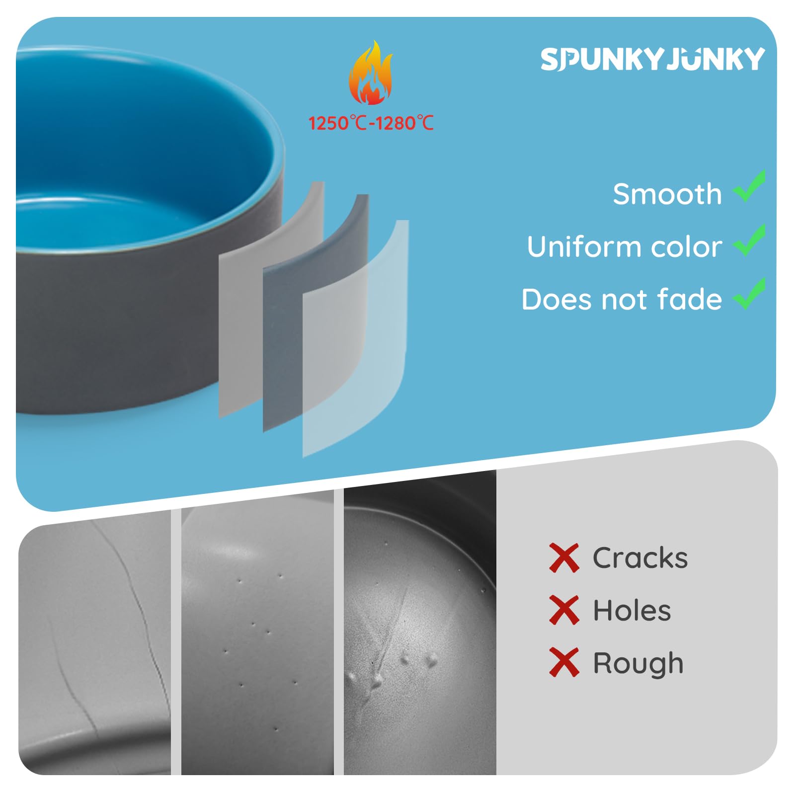 SPUNKYJUNKY tazón cerámico antideslizante para evitar movimientos.