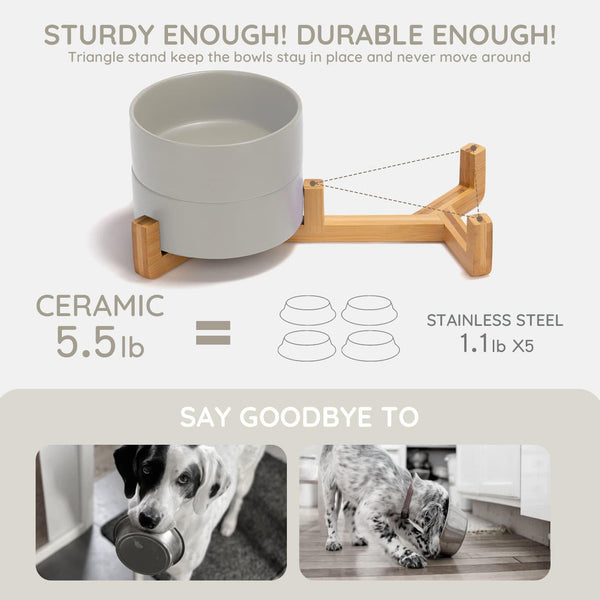 Tazón cerámico para agua de SPUNKYJUNKY, ideal para consumo constante.