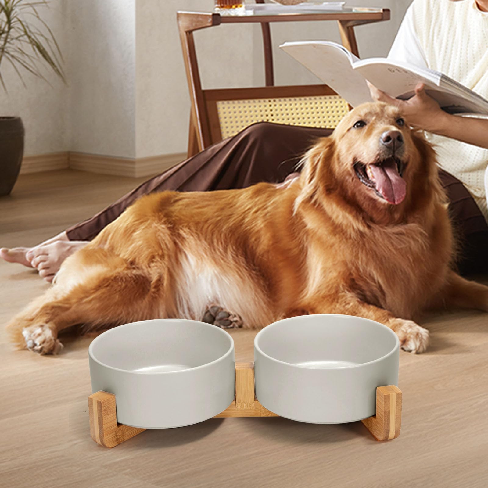 Tazón cerámico para alimento de SPUNKYJUNKY, seguro para uso diario.