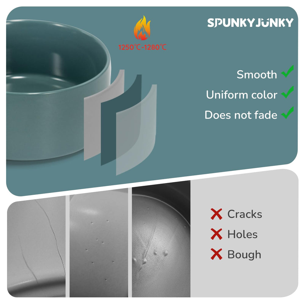 SPUNKYJUNKY cuenco cerámico para uso diario de perros y gatos.