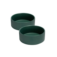 SPUNKYJUNKY cuenco cerámico para perros y gatos, verde, 2 pack, uso diario