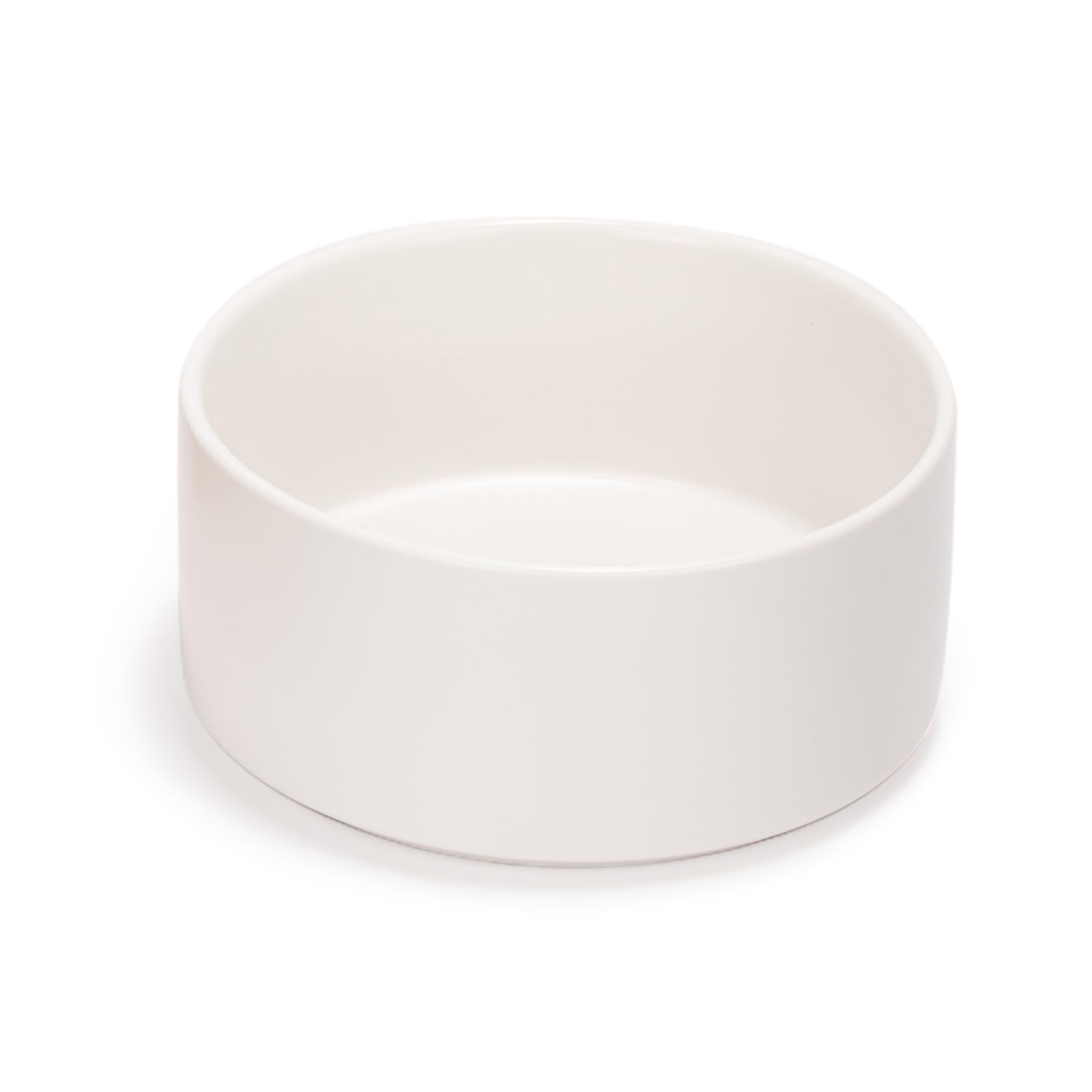 SPUNKYJUNKY comedero cerámico 60oz blanco, base estable para mascotas.