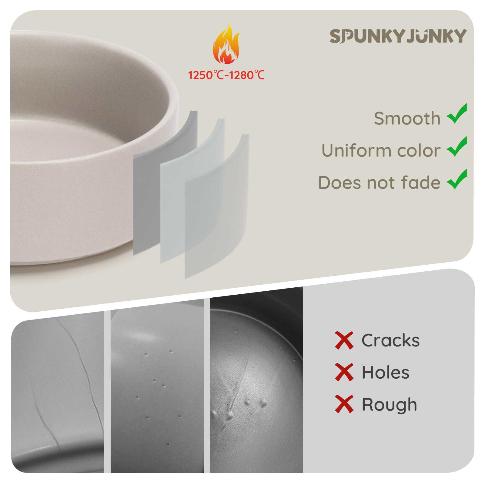SPUNKYJUNKY pack de dos cuencos cerámicos para alimentación diaria