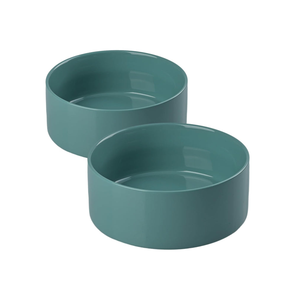 SPUNKYJUNKY plato ceramico para perros y gatos, 28.7 oz, verde claro, alimentación estable.