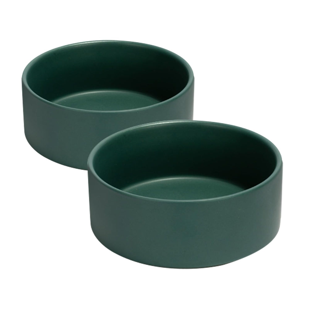 Tazón cerámico SPUNKYJUNKY para perros y gatos, 42 onzas, color verde.