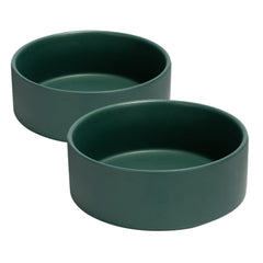 SPUNKYJUNKY tazón cerámico 60oz verde, vista frontal para evitar derrames