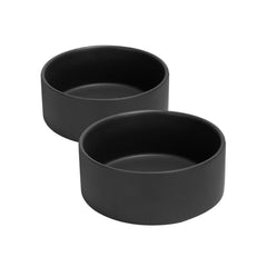 SPUNKYJUNKY cuenco cerámica negro para perros y gatos, ideal para alimentarse con estilo.