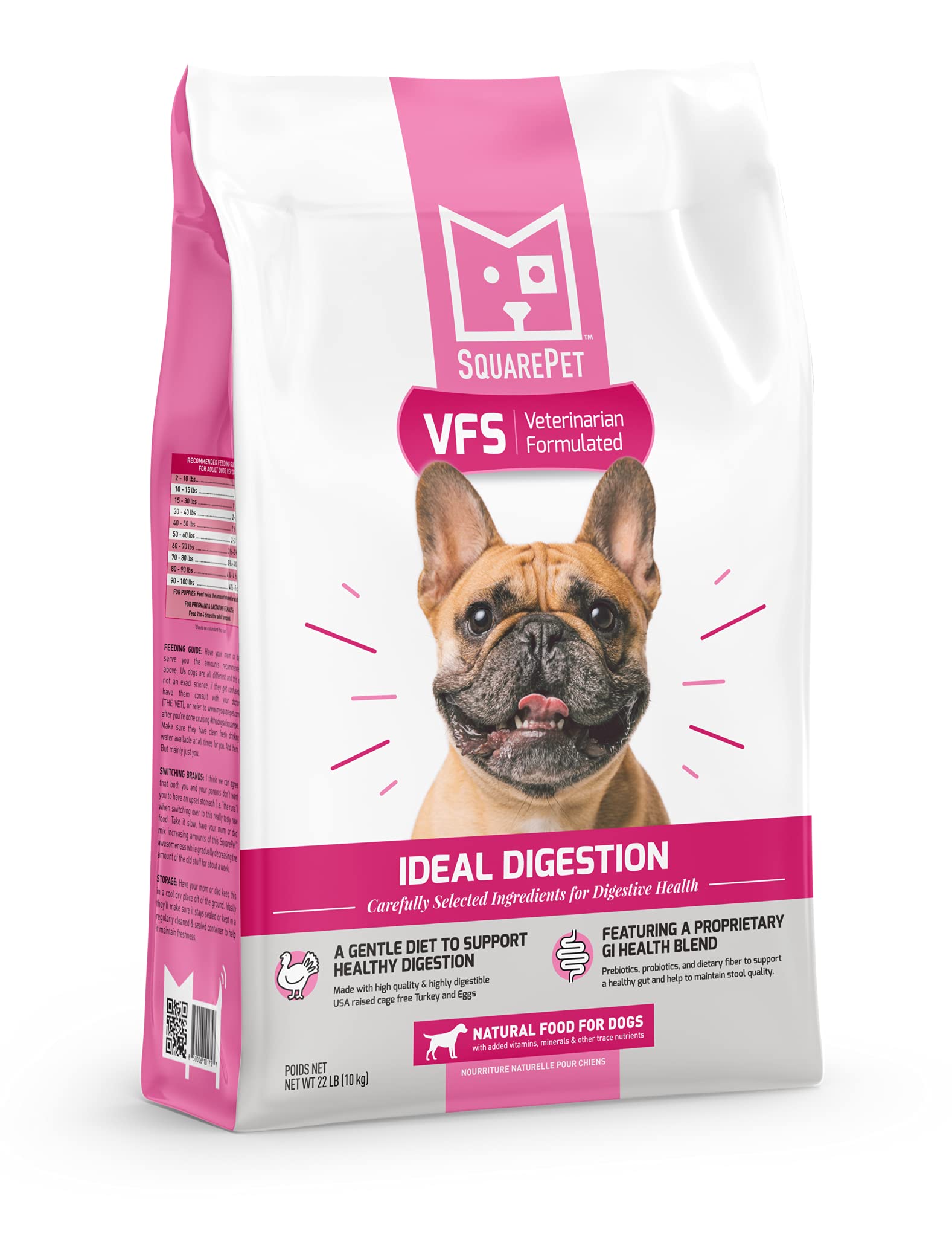SquarePet VFS digestión suave con pavo sin jaula para perros.