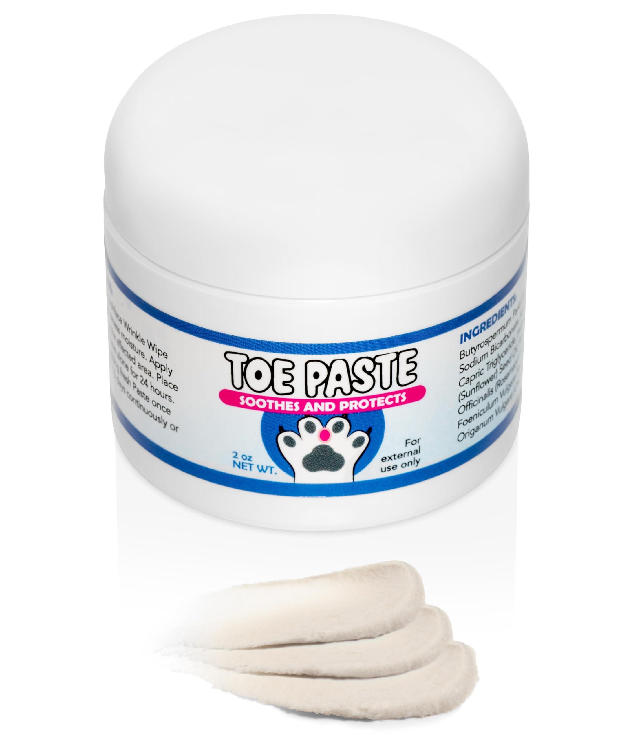 Ingredientes naturales de Squishface Toe Paste para el cuidado de la piel.