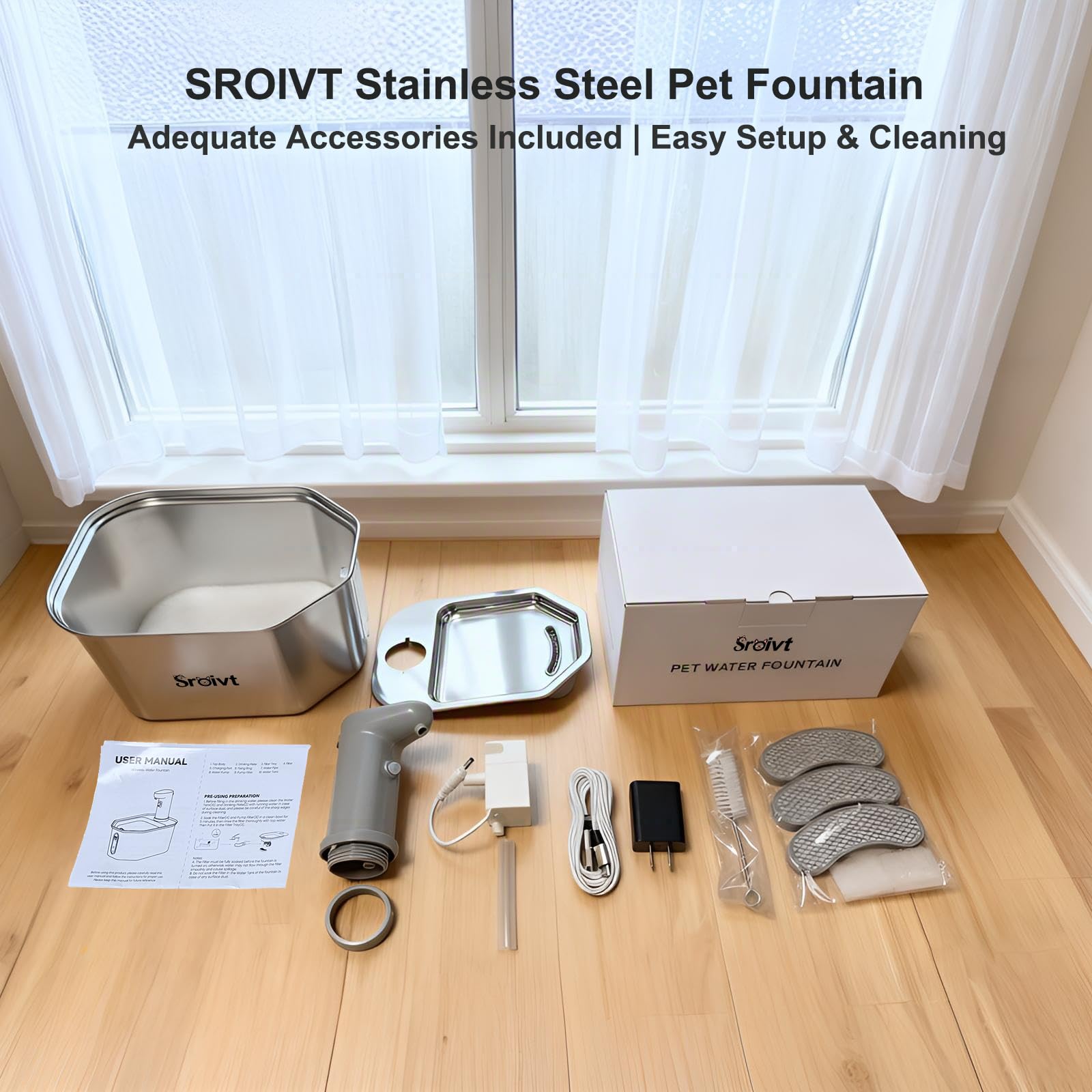 Ideal para camping o viajes con la fuente de gatos SROIVT.