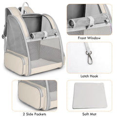 Mochila SSAWcasa ventilada, vista lateral para monitorear a tu mascota