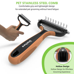STALTWO Deshedding, dientes redondeados cuidan la piel durante el grooming