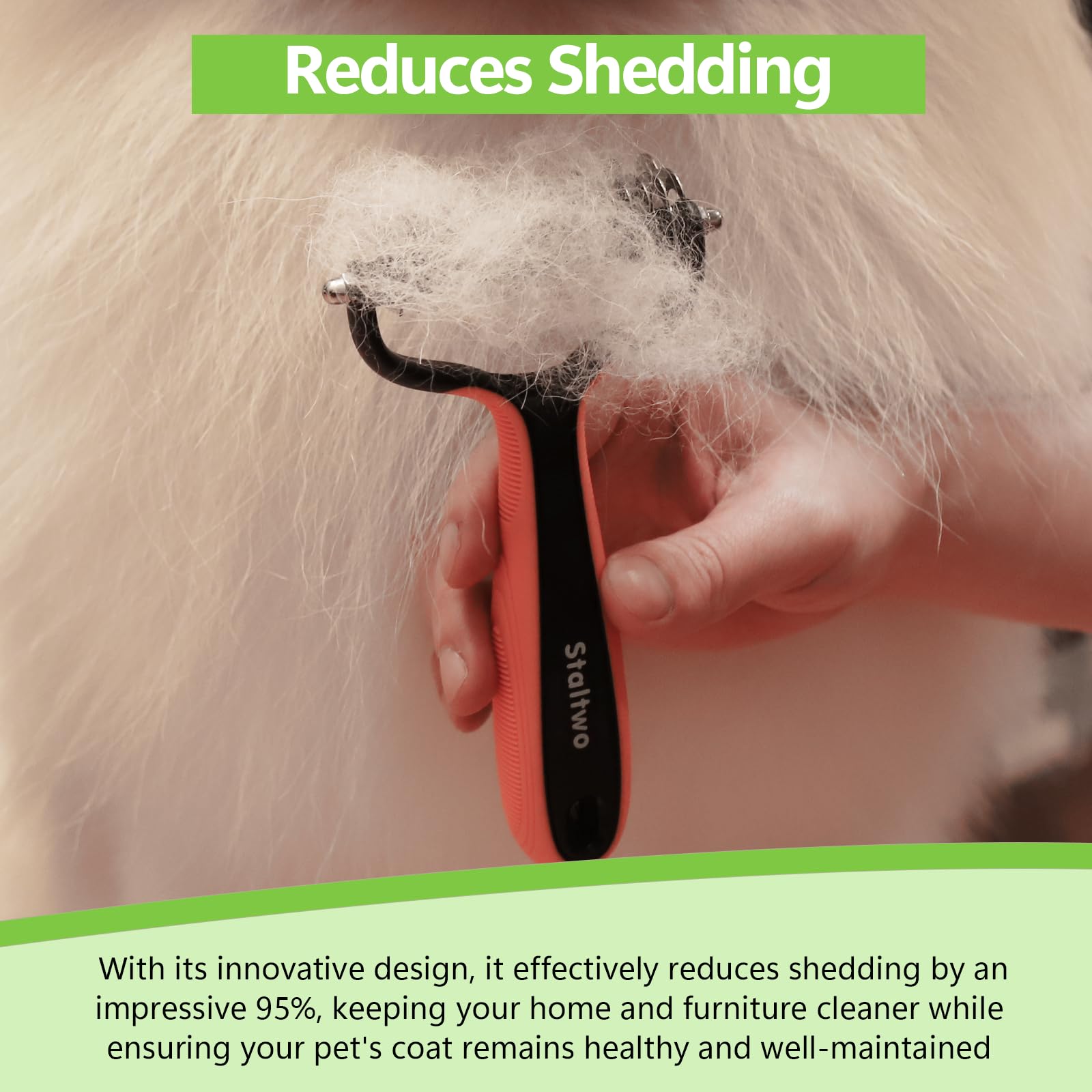 STALTWO Deshedding, mango antideslizante para un agarre firme