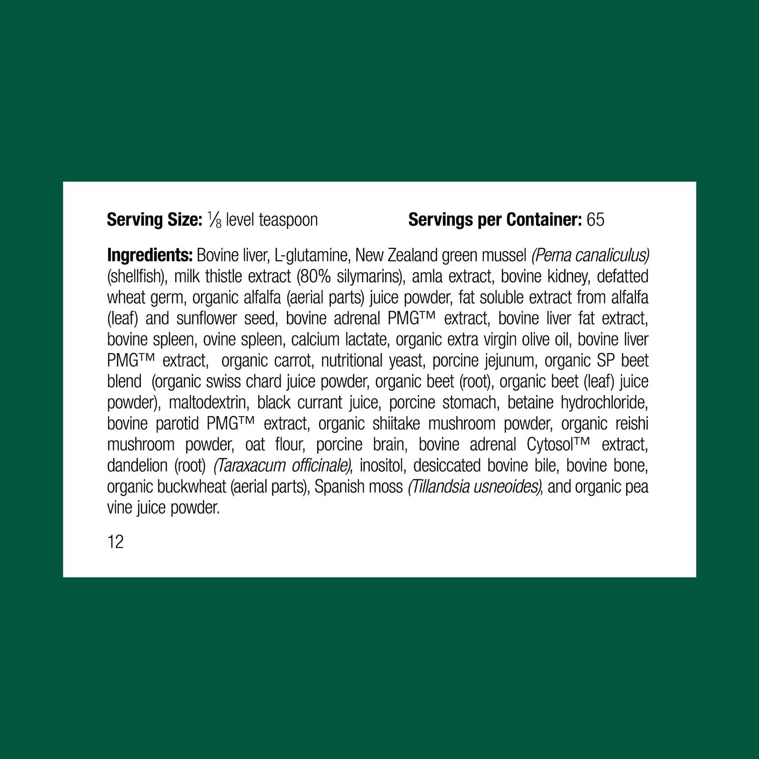 Standard Process Canine Dermal Support: dosis precisa con la cuchara dosificadora para perros.