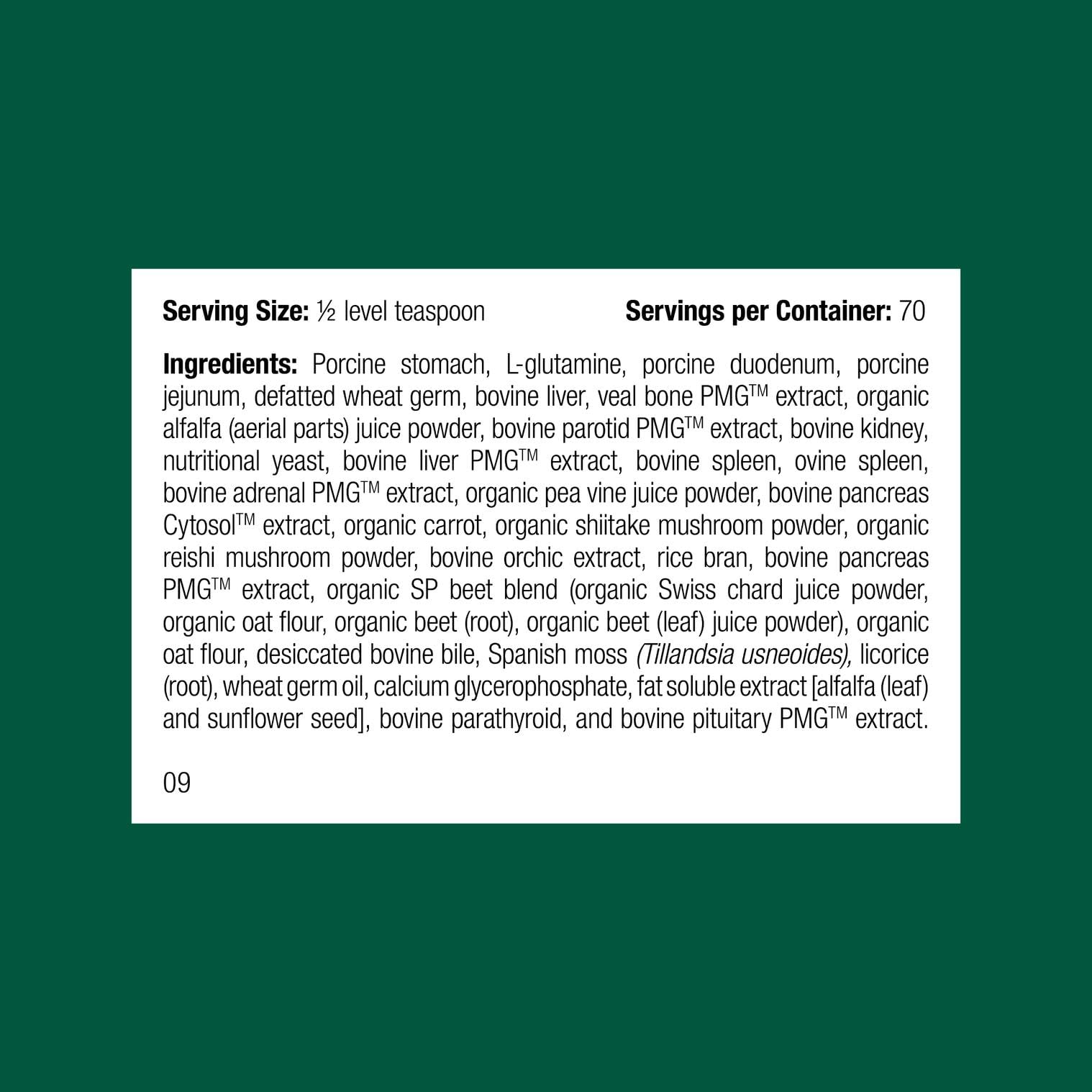 Standard Process Canine Enteric Support, dosificador preciso para medir la dosis.