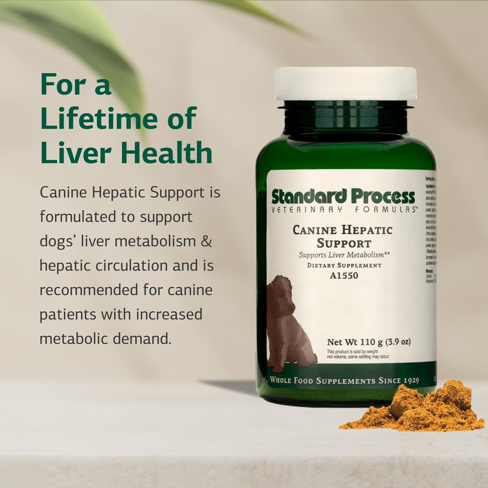 Standard Process Canine Hepatic Support, medidor grande, dosis precisa para perros grandes.