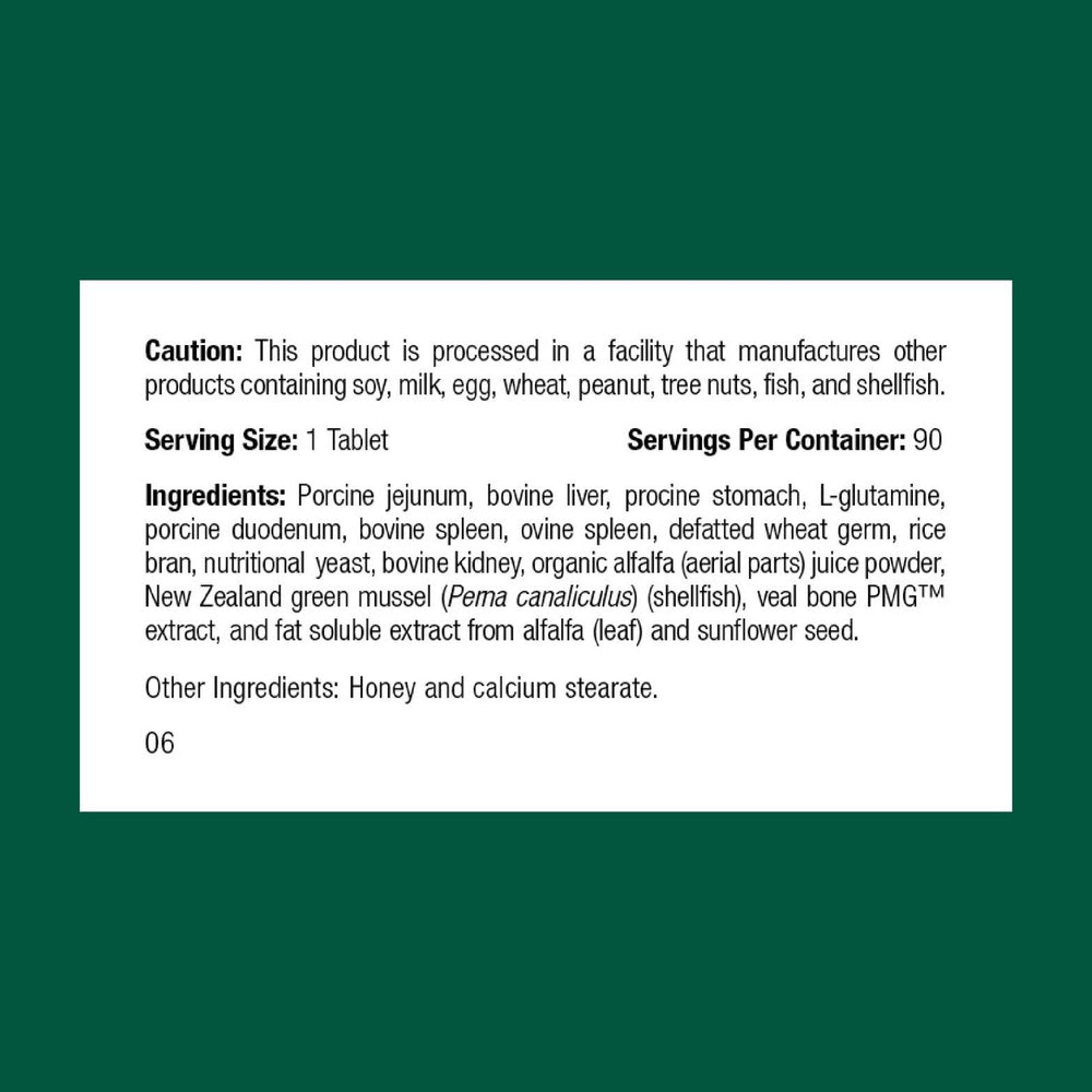Standard Process Felino Soporte Entérico – tableta entera para salud digestiva felina.
