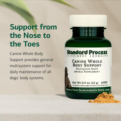 Standard Process Canine Whole Body Support mezcla en alimento diario