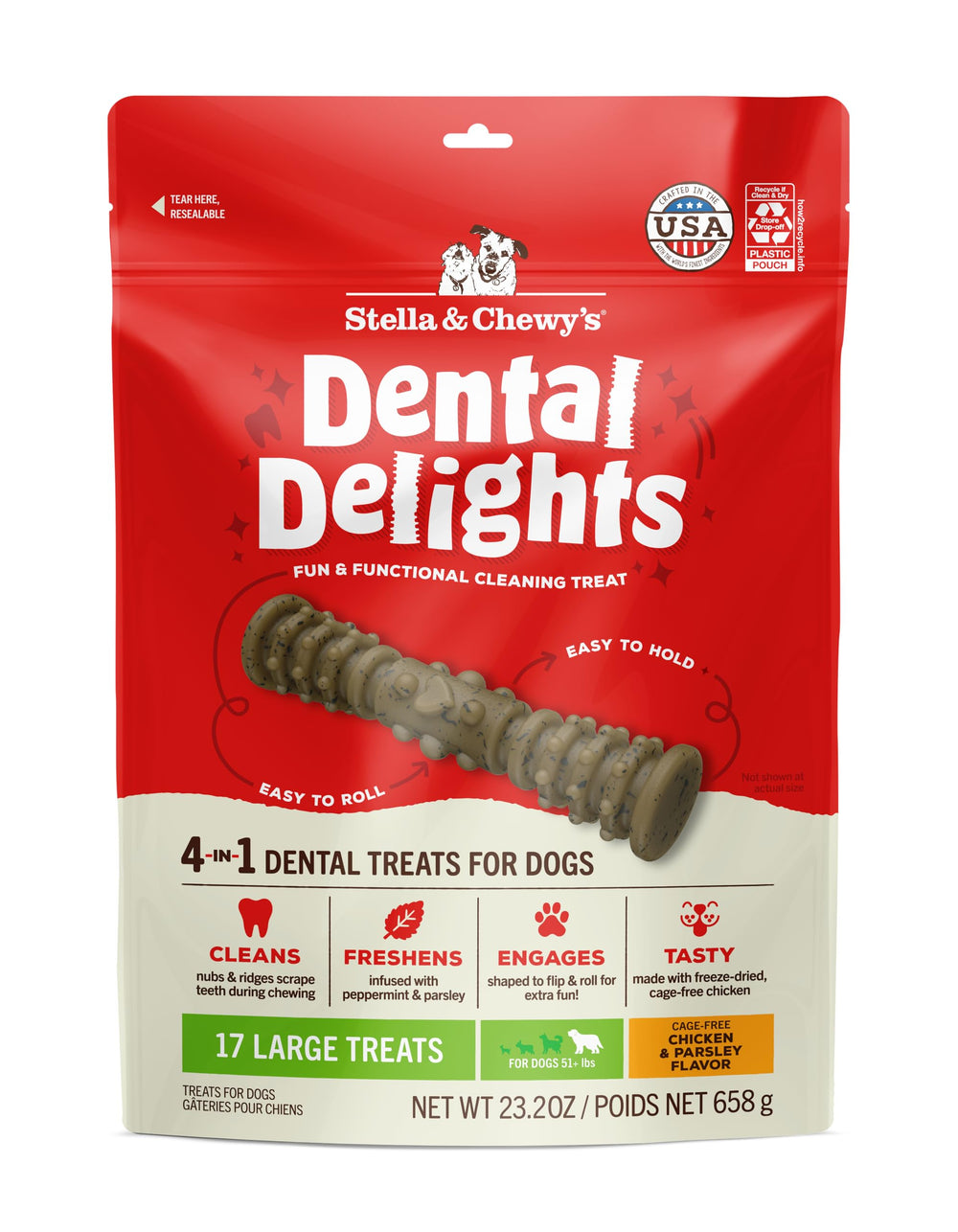 Stella & Chewy's Dental Delights: dientes limpios para perros con sabor.