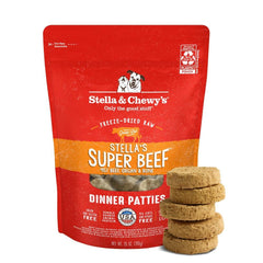 Patty crudo de ternera Stella & Chewy's para perros, ideal para estimular el apetito.