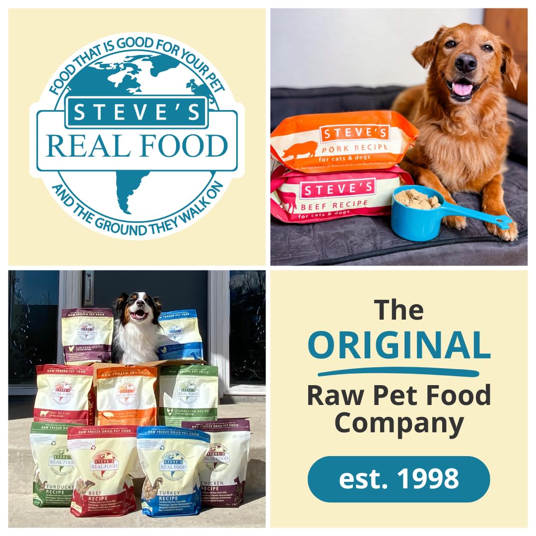 Etiqueta de ingredientes Steve's Real Food, claridad sobre los componentes sin aditivos innecesarios.