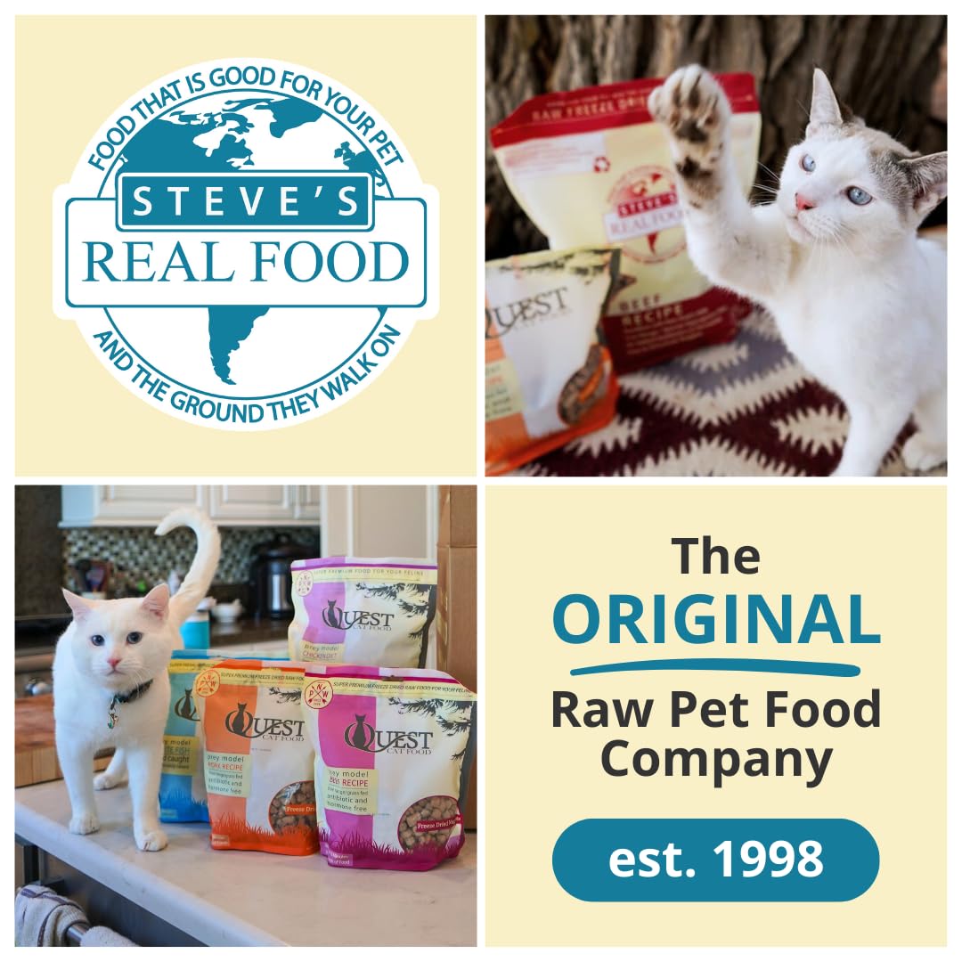 Steve's Real Food Quest Cat Food: envase de 10 oz para porciones prácticas