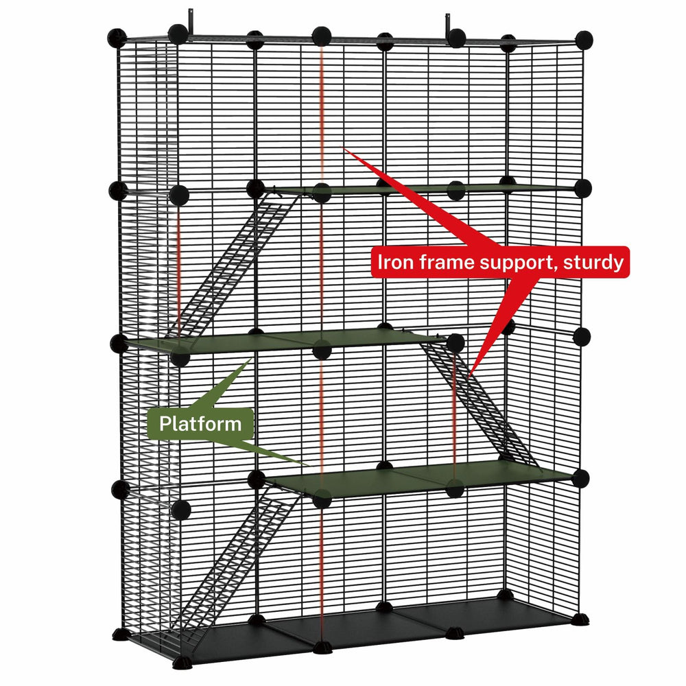 STILLCOVE jaula para gatos: dos puertas frontales facilitan limpieza y alimentación.