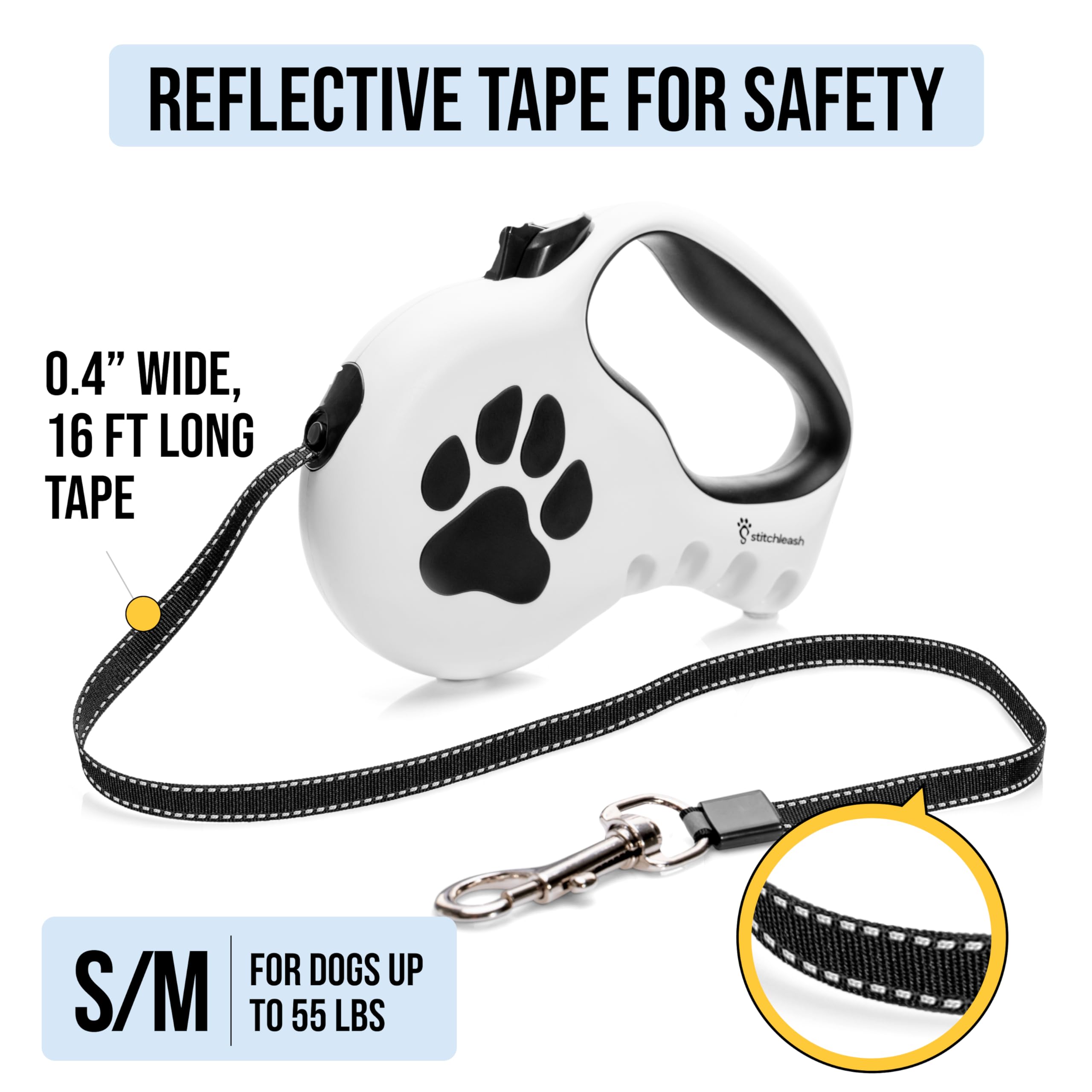 STITCHLEASH dispensador de bolsas facilita limpiar desechos con una mano