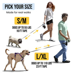 STITCHLEASH tejido-reflectante para mayor visibilidad nocturna.