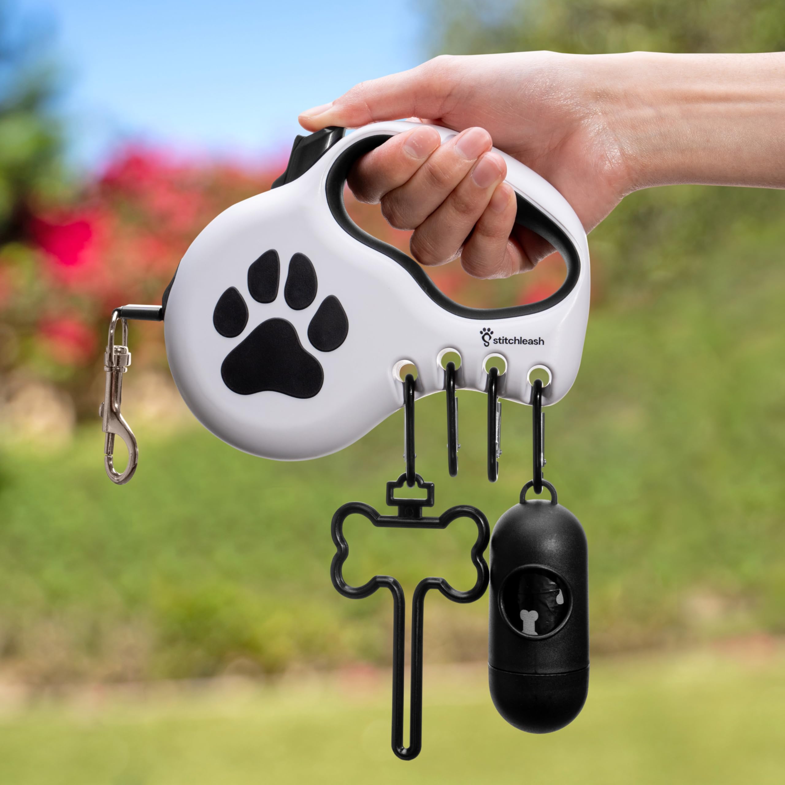 STITCHLEASH uso con una mano facilita el control en trayectos urbanos