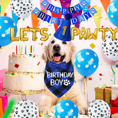 STMK bandana de cumpleaños para perro, lista para lucirse en la fiesta