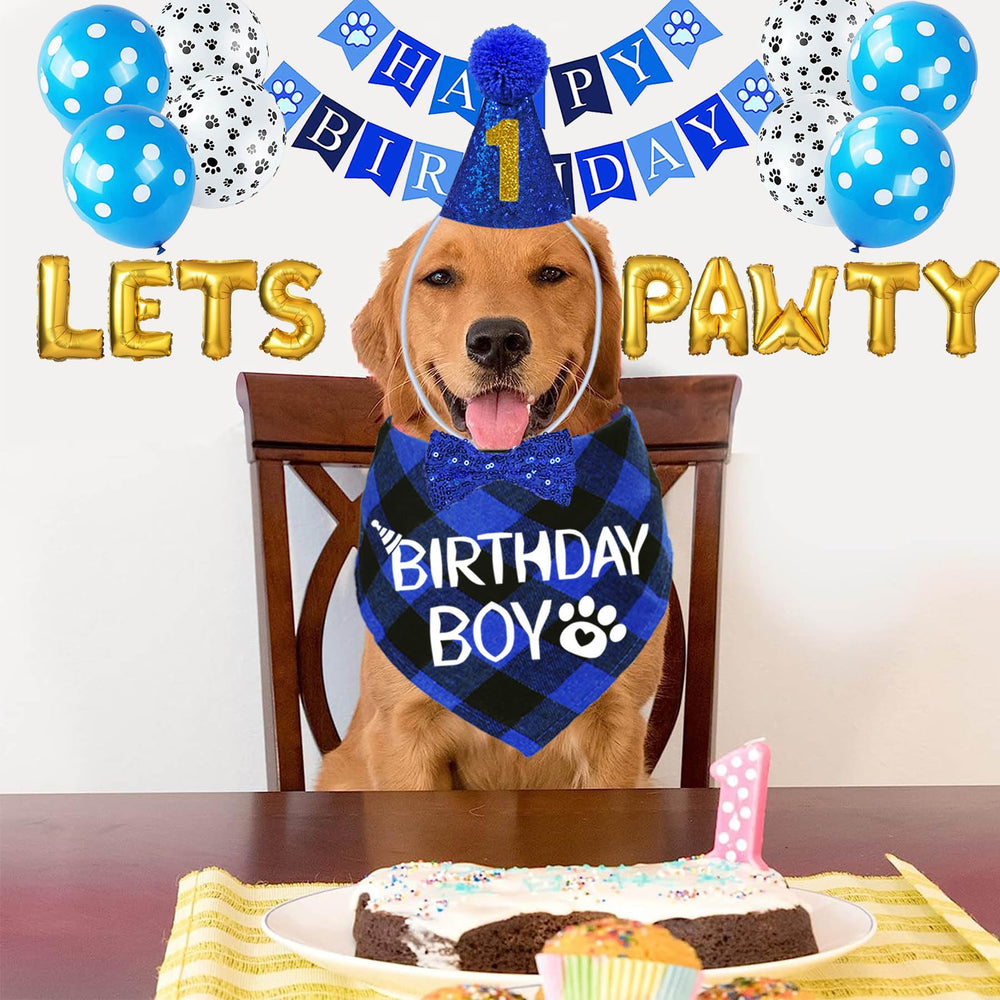Bandana de cumpleaños para perro STMK, algodón suave y cómodo