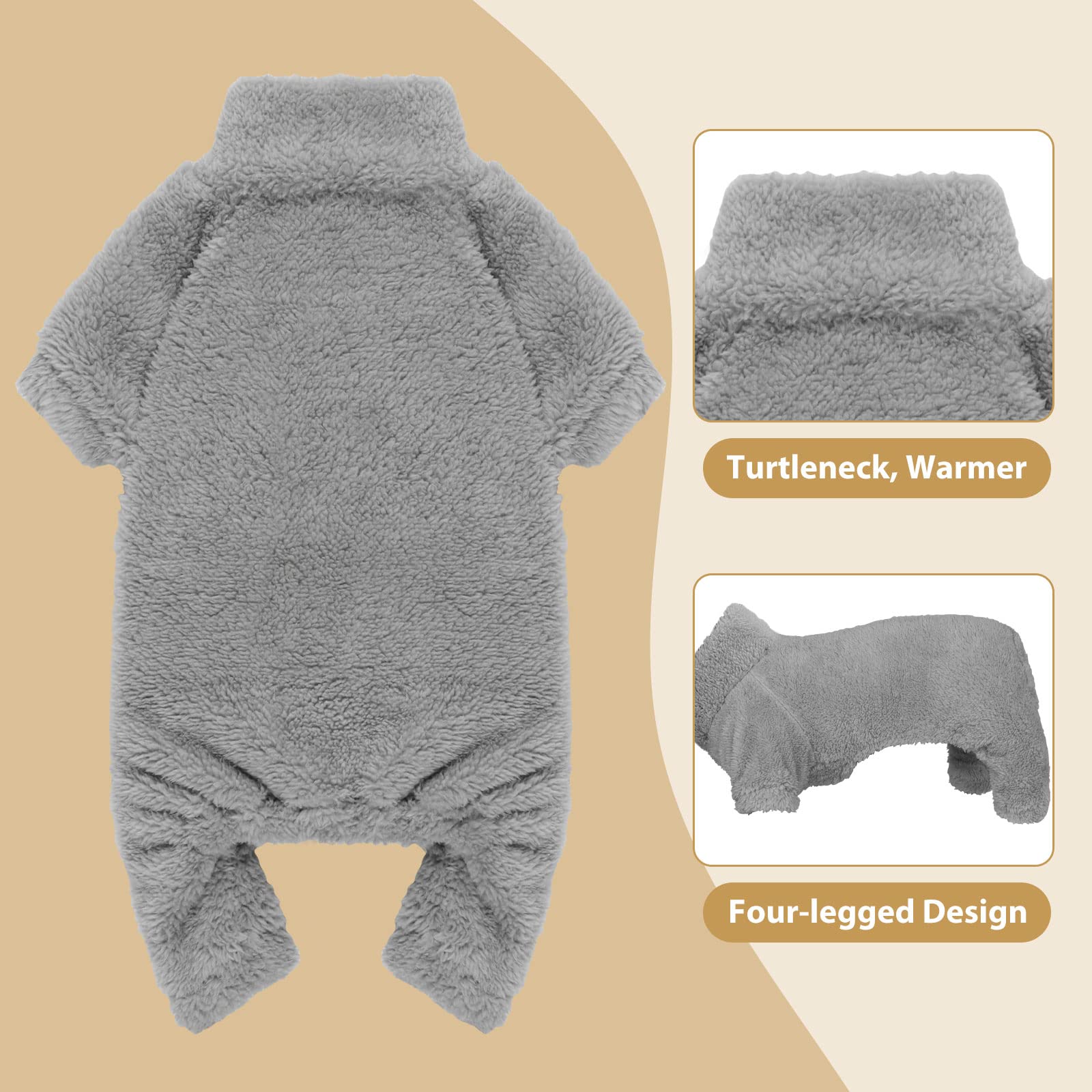Pijama Stpiatue para perro cuello tortuga, costuras de alta densidad para mayor durabilidad.