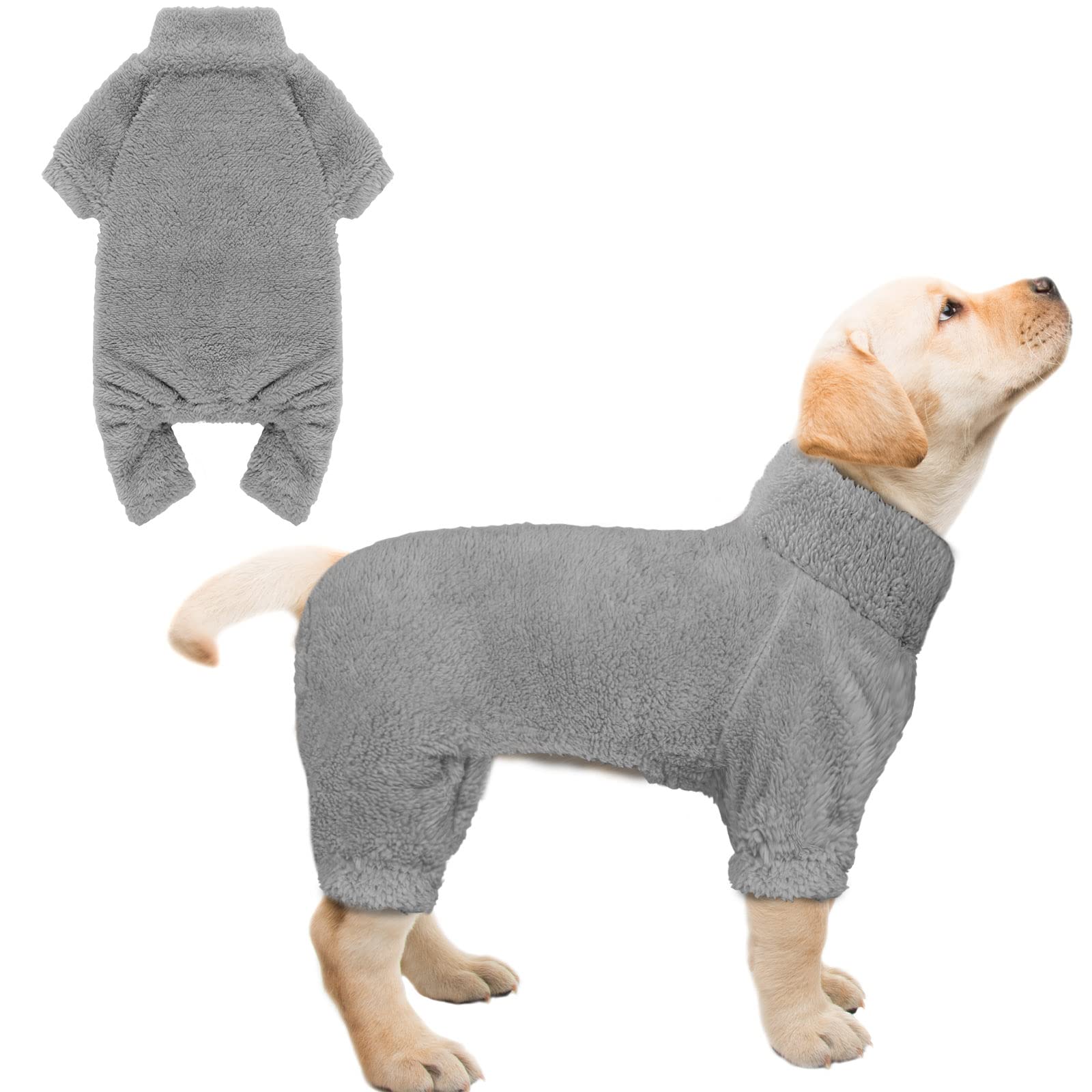 Pijama de peluche Stpiatue para perro, cuello alto, mantiene el calor.