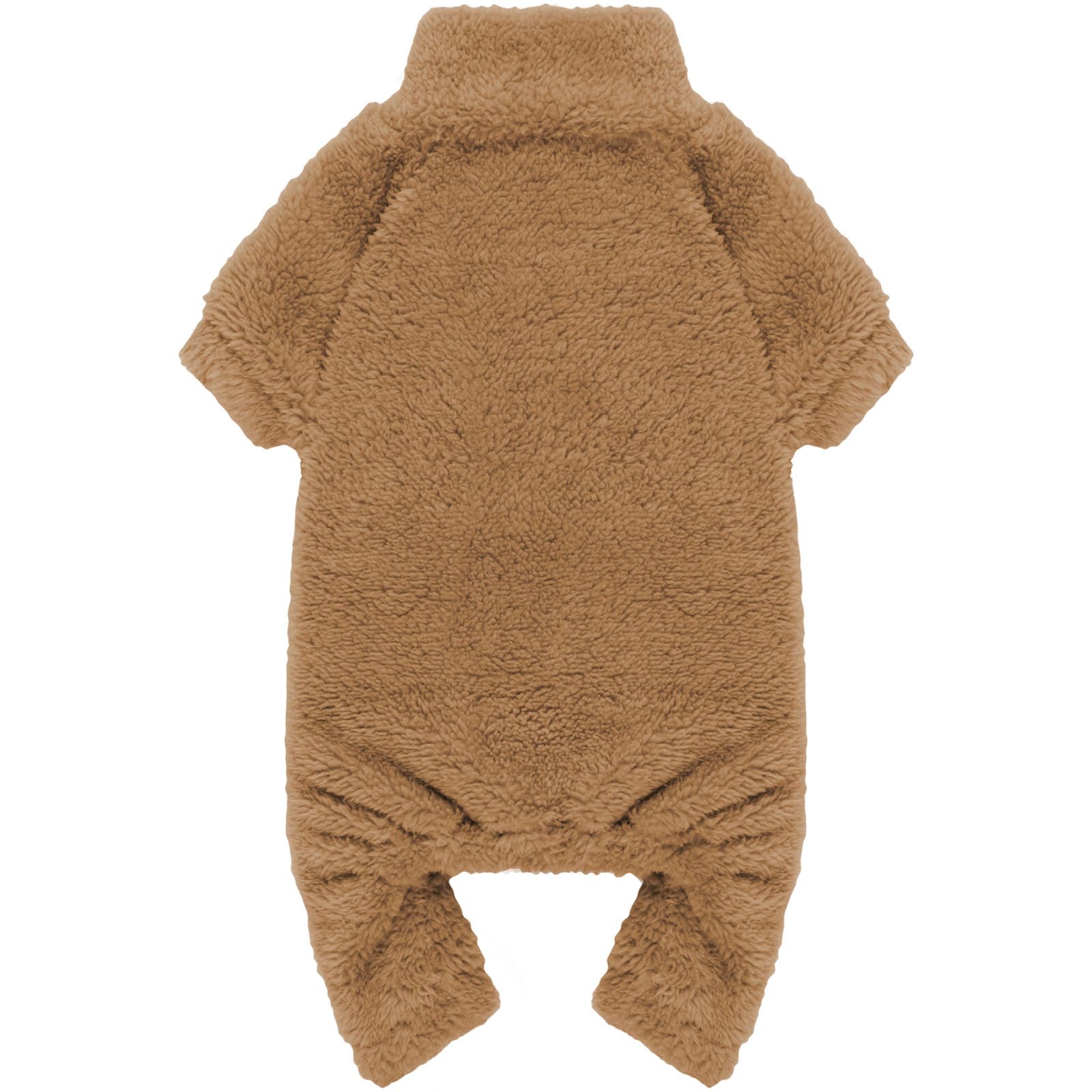 Pijama de peluche Stpiatue para perro XXS café, ideal para mantener el calor diario.