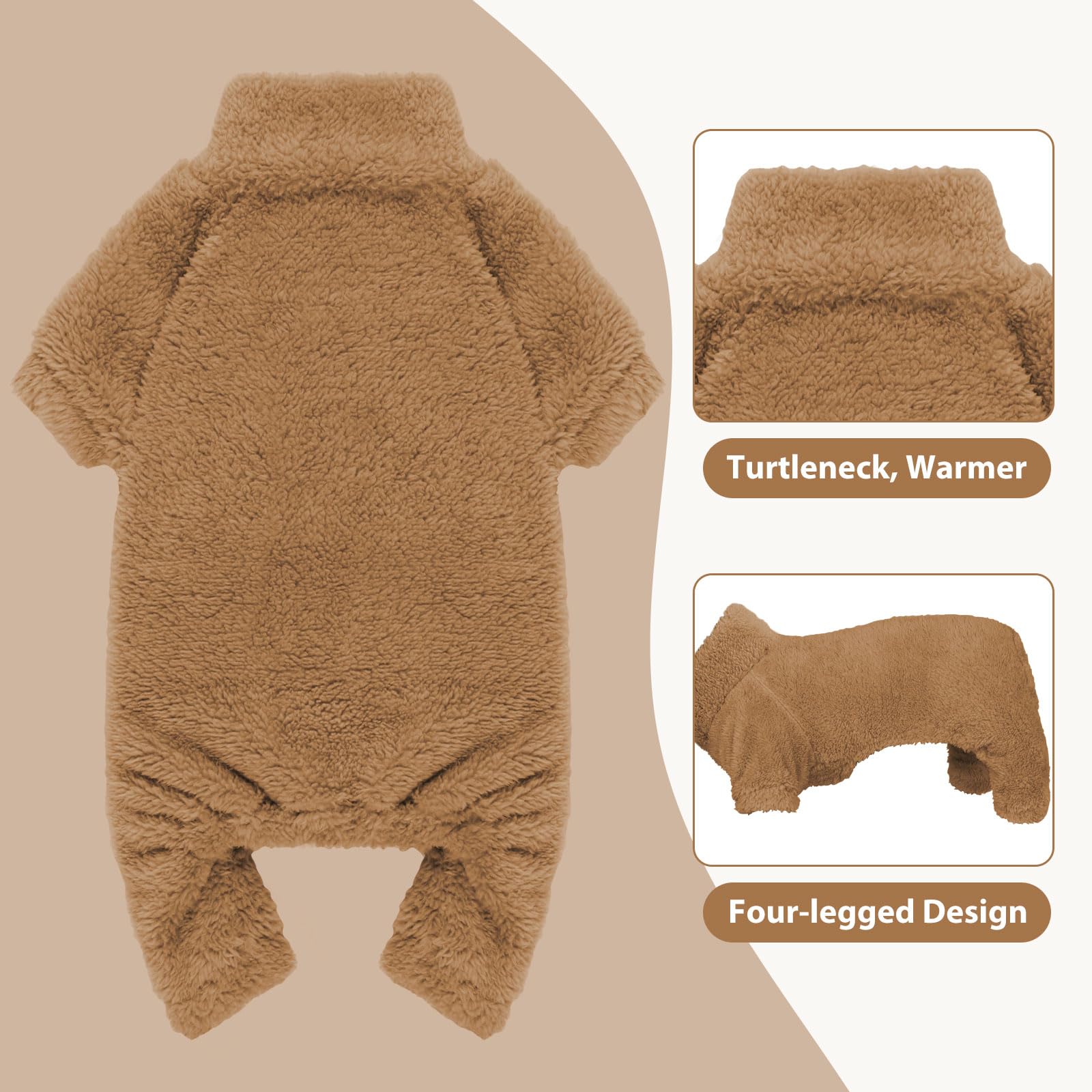 Pijama de peluche con cuello alto para perros pequeños de Stpiatue XXS, comodidad y libertad de movimiento.
