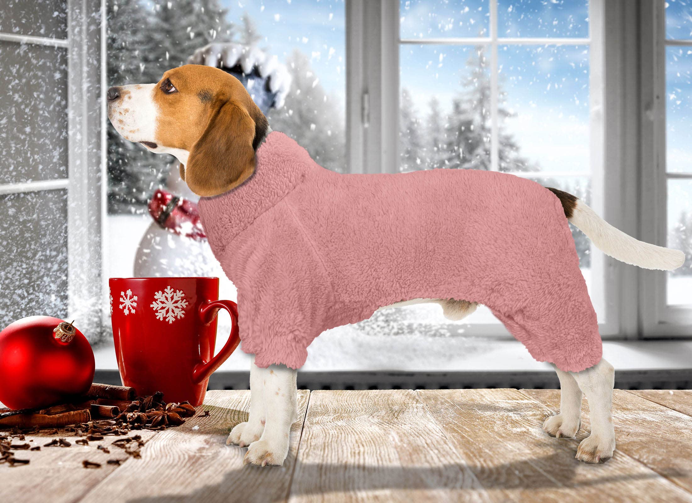 Stpiatue pijama para perro con doble felpa, suave y cálido para paseos.