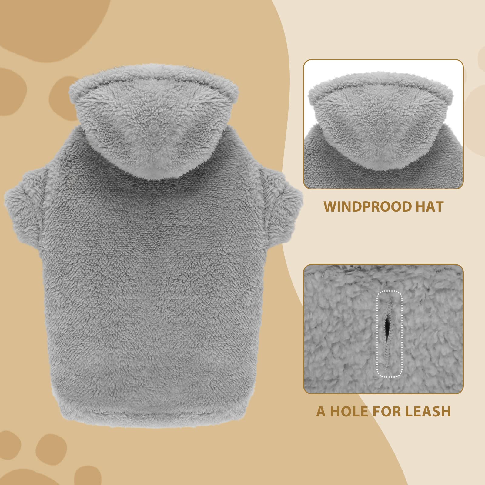 Stpiatue sudadera para perros grandes, cuello alto, protege del frío en salidas.