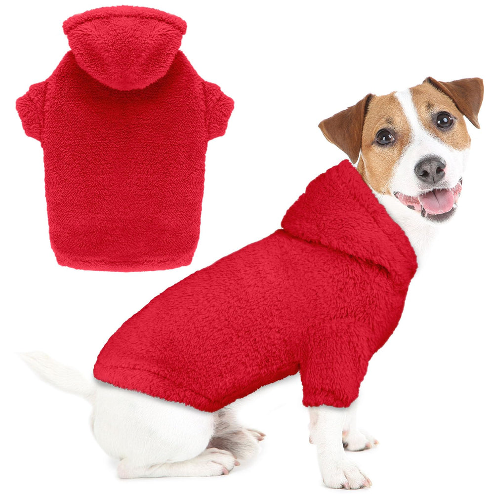 Stpiatue sudadera roja para perro grande vista frontal, calidez suave.