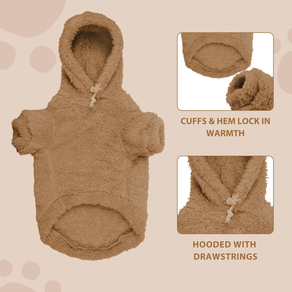 Stpiatue sudadera para perro pequeño, detalle felpa suave al tacto.