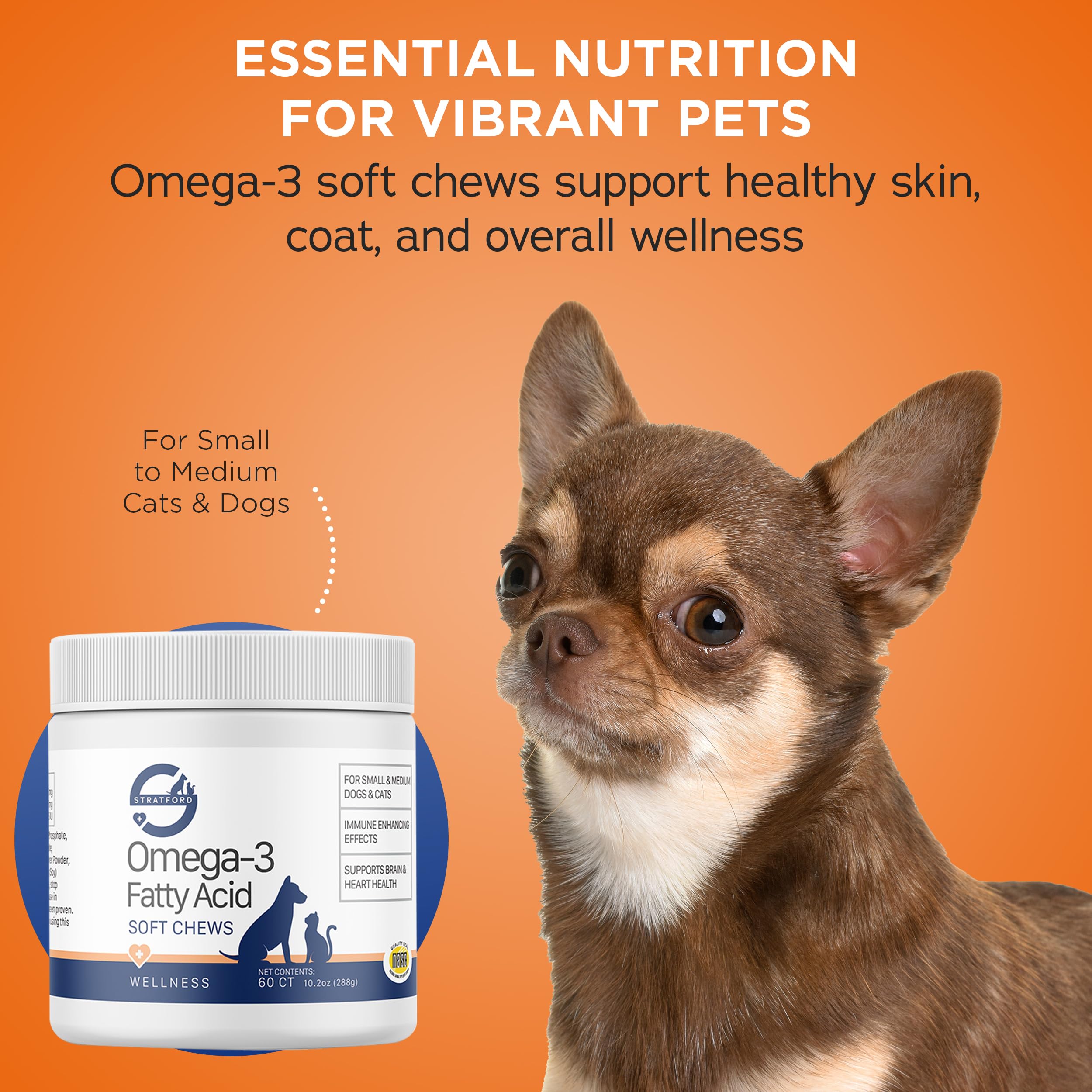 Stratford Omega 3 para perros: ingredientes naturales de alta pureza