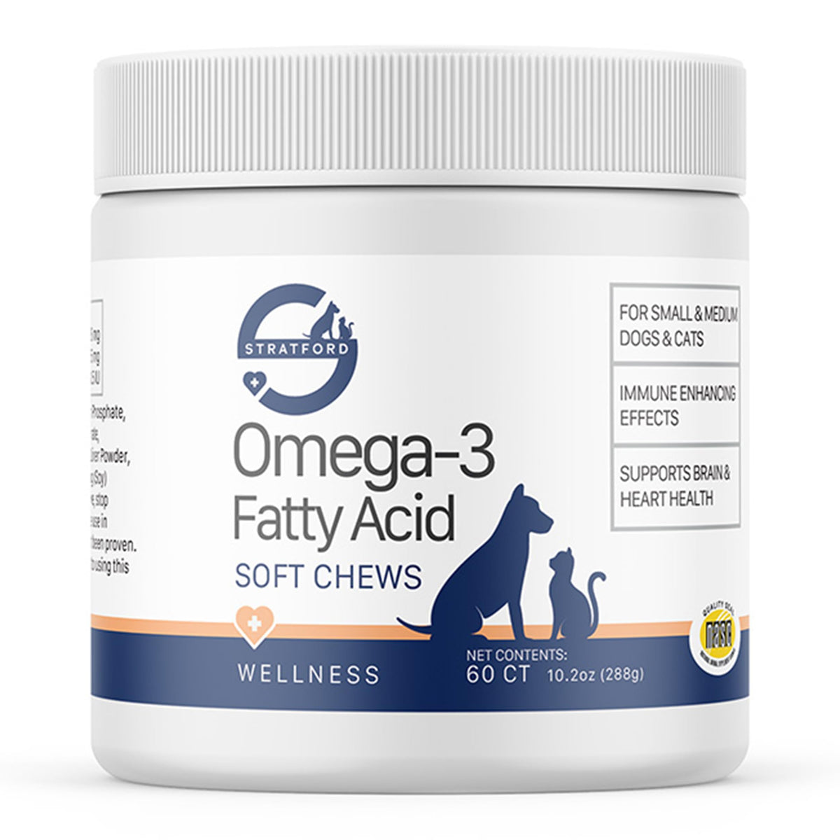 Stratford Omega 3 para perros: masticables suaves de 60 unidades para uso diario
