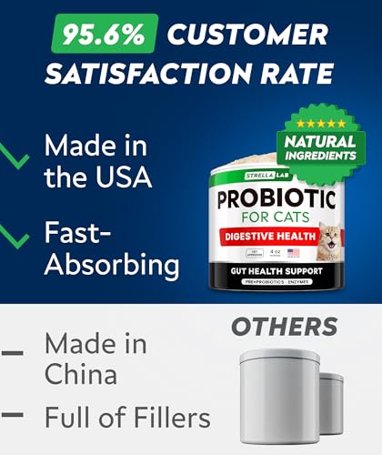 StrellaLab Cat Probiotic Powder: cuidado digestivo para mascotas de todas las edades.