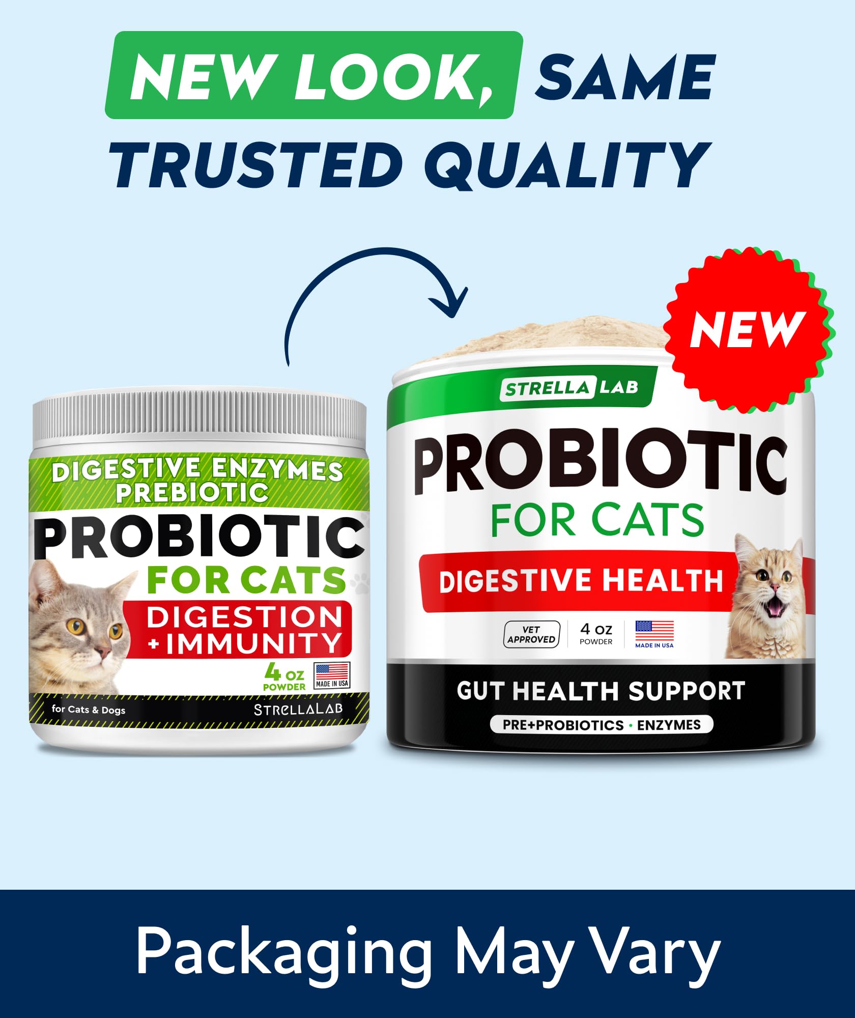 StrellaLab Cat Probiotic Powder: uso para gatos y perros de todas las edades.