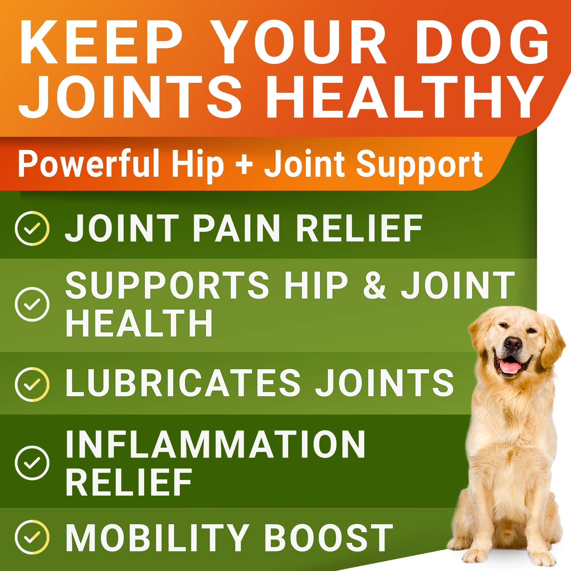 STRELLALAB Glucosamina para perros grandes: masticables sabrosos para apoyo articular.