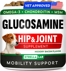 STRELLALAB glucosamina para perros, masticables que apoyan la movilidad diaria