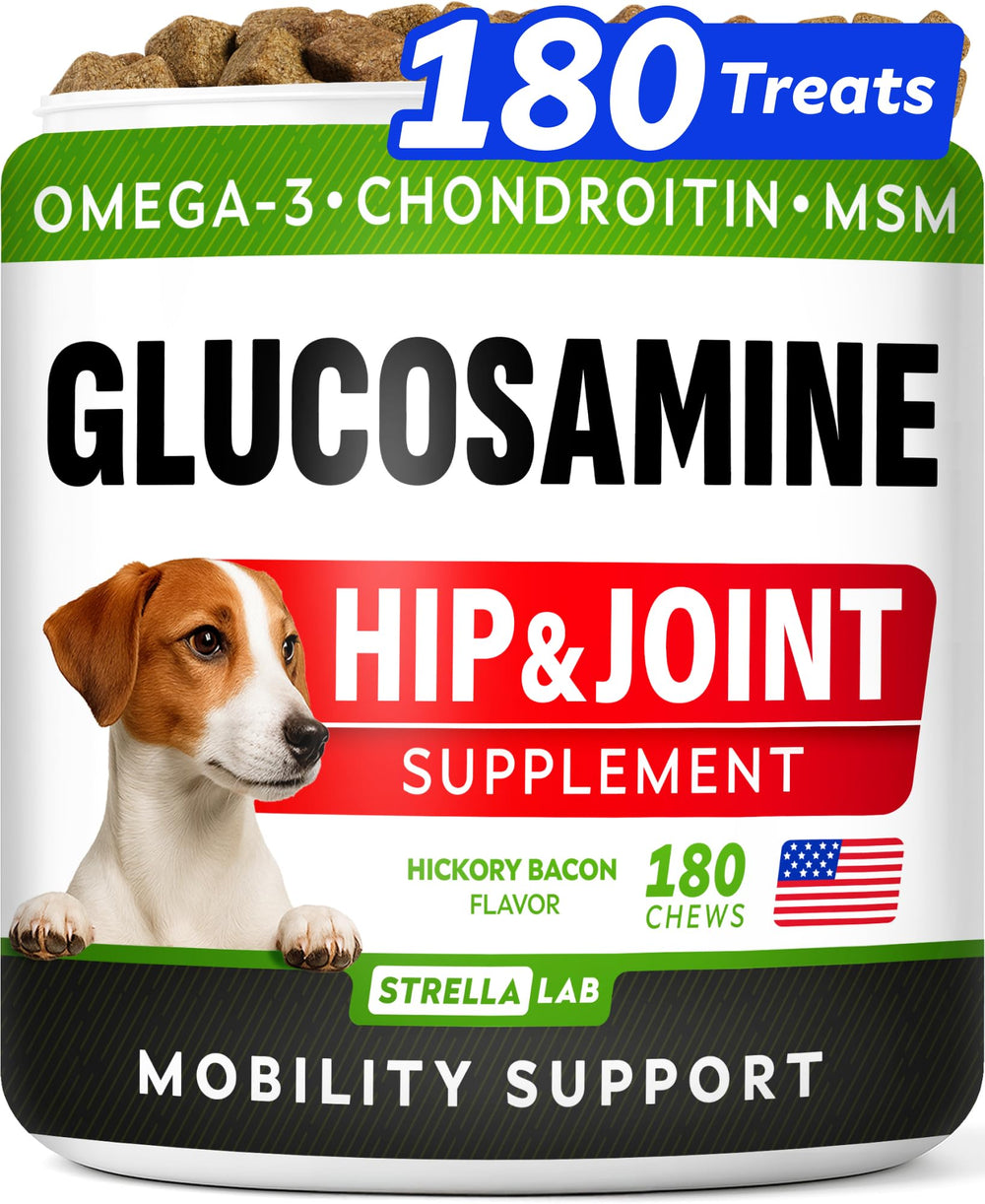 STRELLALAB Glucosamina para perros, empaque del producto para movilidad y cuidado articular.