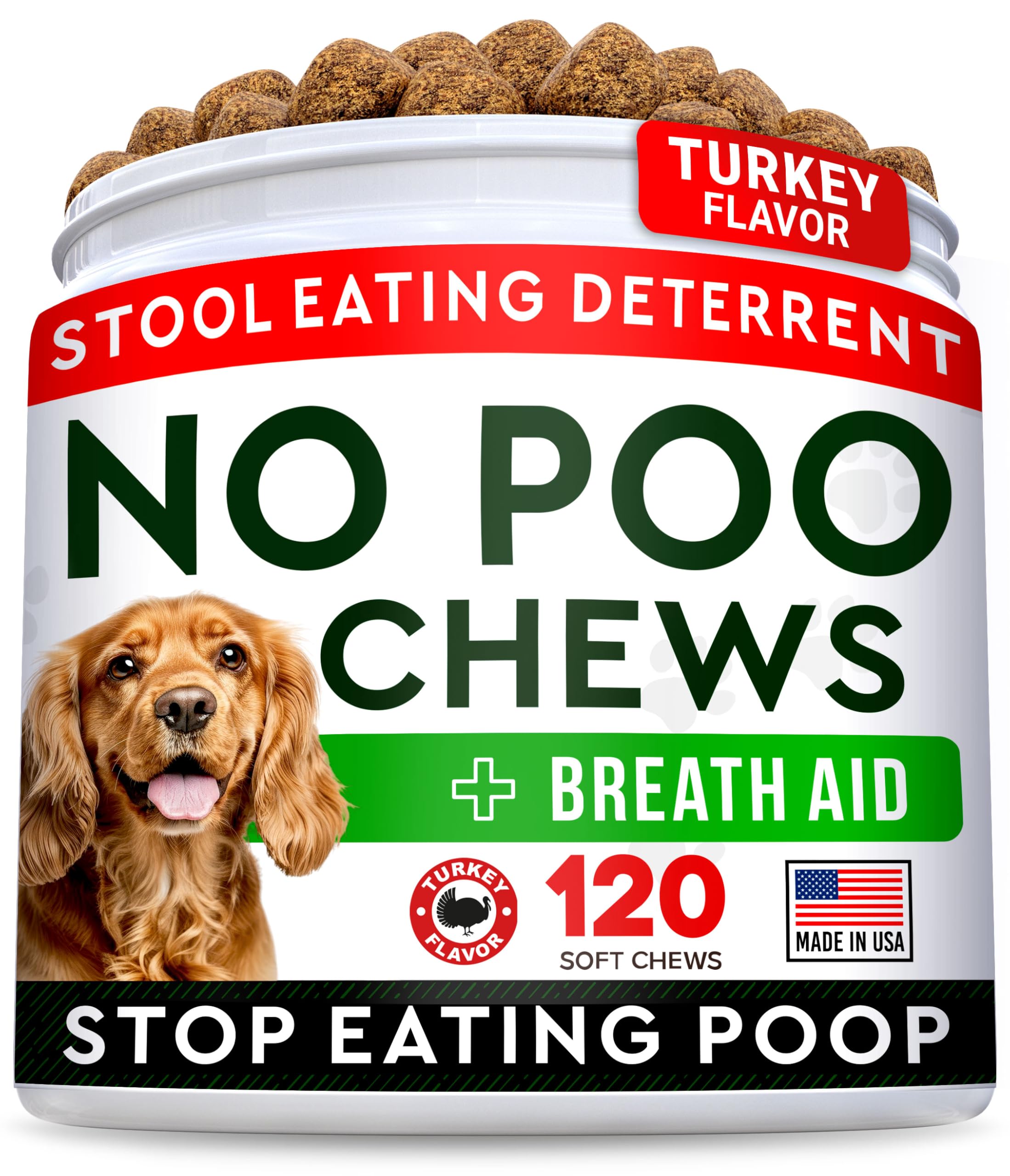 STRELLALAB No Poo Chews en empaque frontal, opción rápida para detallar coprofagia.