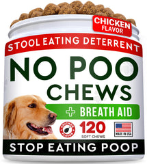 STRELLALAB No Poo Treats en frasco, opción práctica para administrar premios digestivos.